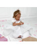 White Grid Lace Tulle V Back Short Flower Girl Dress
